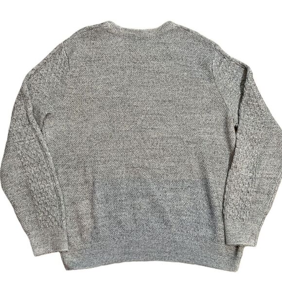 GAP Mens Grey Crew Neck Cable Knit Sweater Size XXL Preppy Grandpacore Academia - Picture 6 of 10